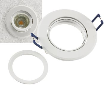 Einbaustrahler "CTE-84R WS" Rund Ø84mm - Einbau Ø68mm, neigbar, Clip Ring