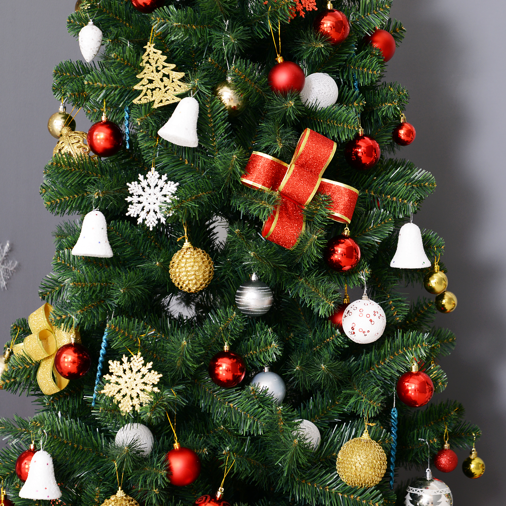 Weihnachtsbaum Kunsttanne künstlicher Christbaum, inkl, Standfuß, LED´s, 2,1 m, 1 Weihnachtsstern, Grün