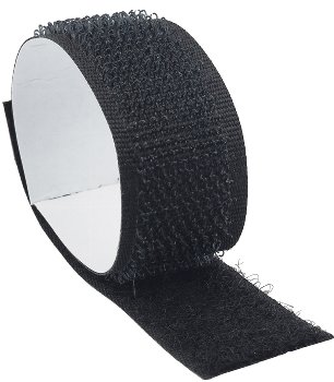 Klettband 3m auf Rolle, selbstklebend - 2-lagig, 300x2cm, schwarz
