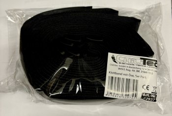 Klettband mit Öse, 5er Pack - 80x3cm, schwarz