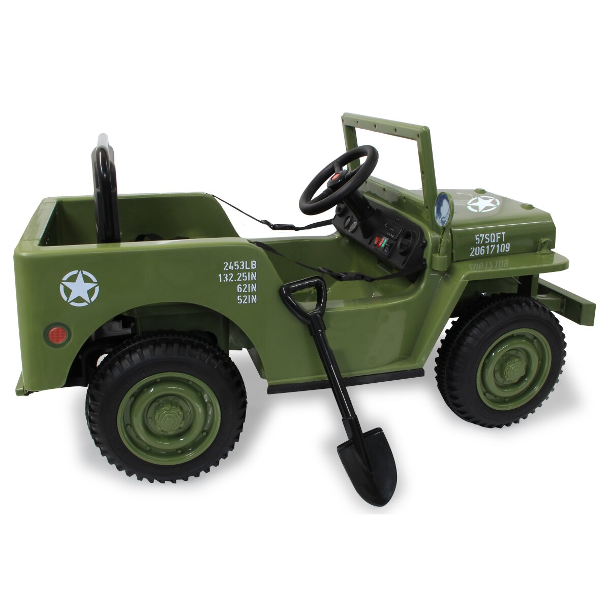 Kinderfahrzeug Jeep Willys MB Army grün