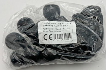 Spanngummi mit Kugel, 12er Pack - Elastisch, Länge 12cm, schwarz