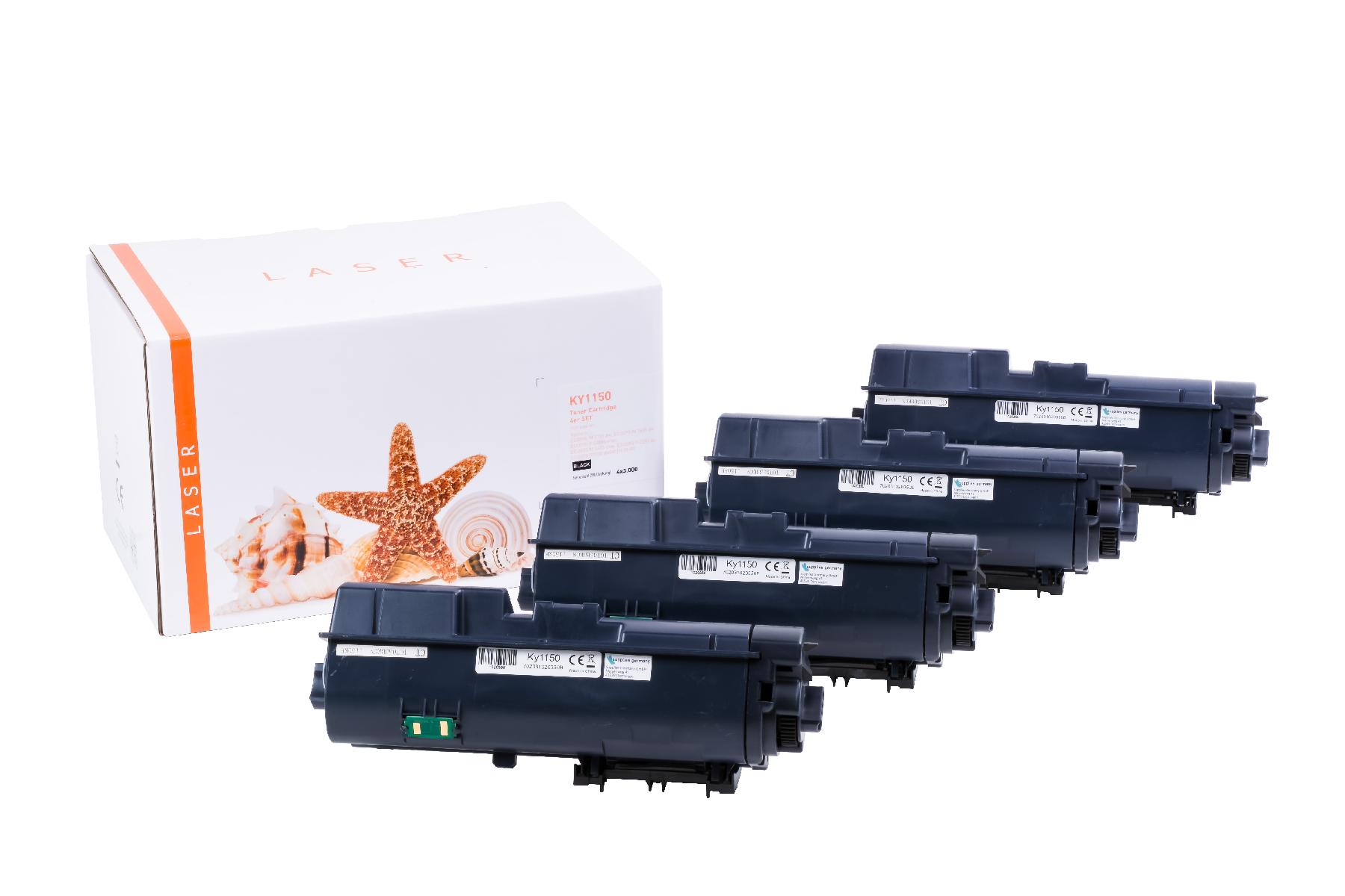 4er Set  TK1150 alternativ Toner schwarz für Kyoce / TK1150 / 4x3.000 Seiten