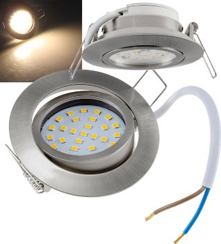 LED-Einbauleuchte "Flat-32" warmweiß - 80x32mm, 5W, 590lm, Edelstahl gebürstet