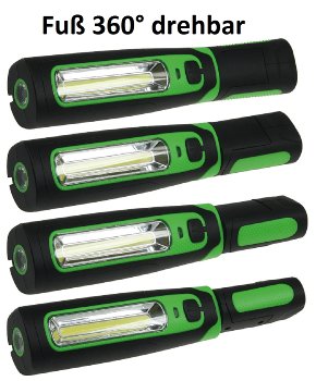 LED Stableuchte mit Akku "FlexiLED 300" - LiIon Akku, Magnethalter, 3W, 270lm,IP44
