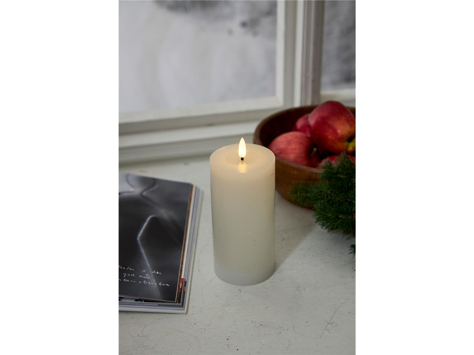 LED Echtwachs-Kerze ''Flamme Flow'',  flackernd, batteriebetrieben, 7,5x17,5cm