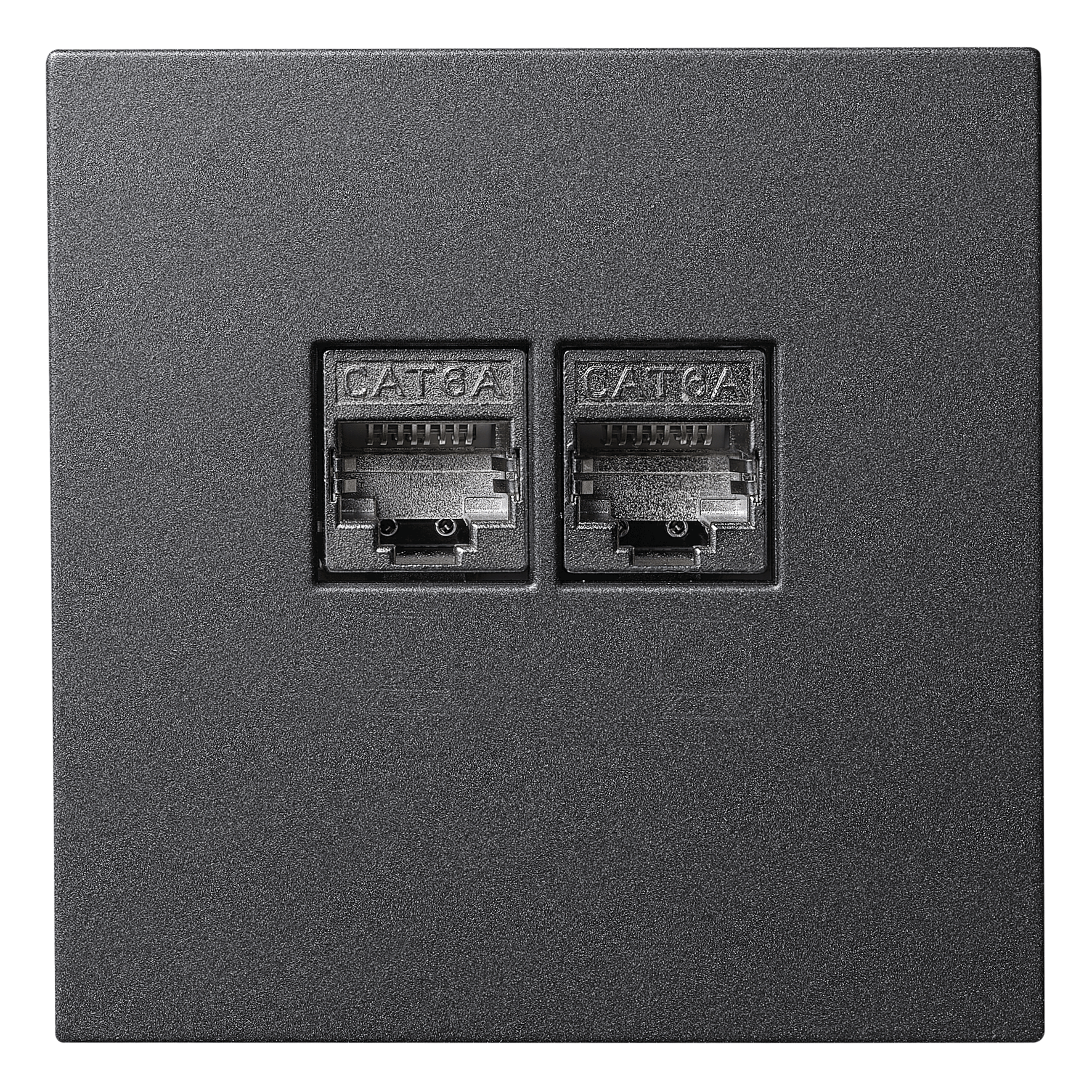 Netzwerk-Dose McPower ''Shallow'' CAT6A, UP, anthrazit, vollgeschirmt