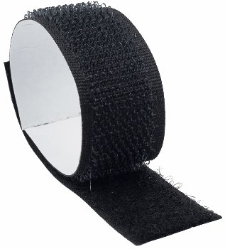 Klettband 10m auf Rolle, selbstklebend - 2-lagig, 1000x2cm, schwarz, 2x1 Rolle