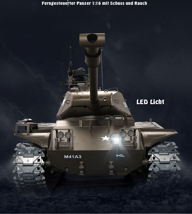 RC Panzer "M41 A3 Walker Bulldog" - Metallgetriebe & Metallketten