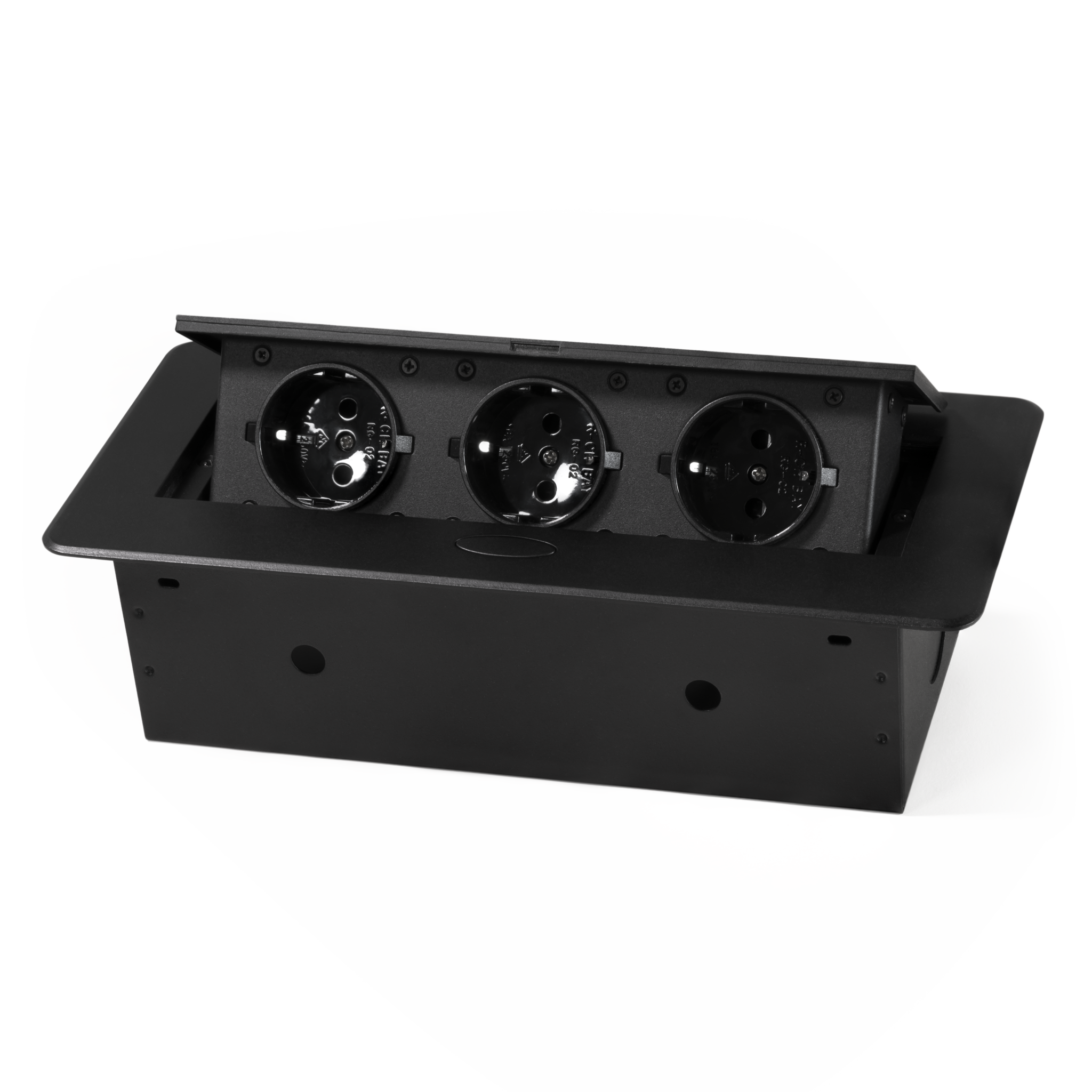 Tisch-Einbausteckdose McPower ''TS-03S'' 3x Steckdose, 267x120x68mm