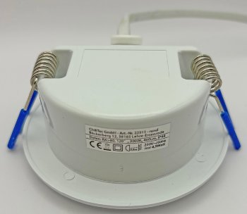 LED-Einbauleuchte "Flat-30 FR-R" 3000K - Ø85x30mm, 5W, 460lm, IP44, rund, weiß