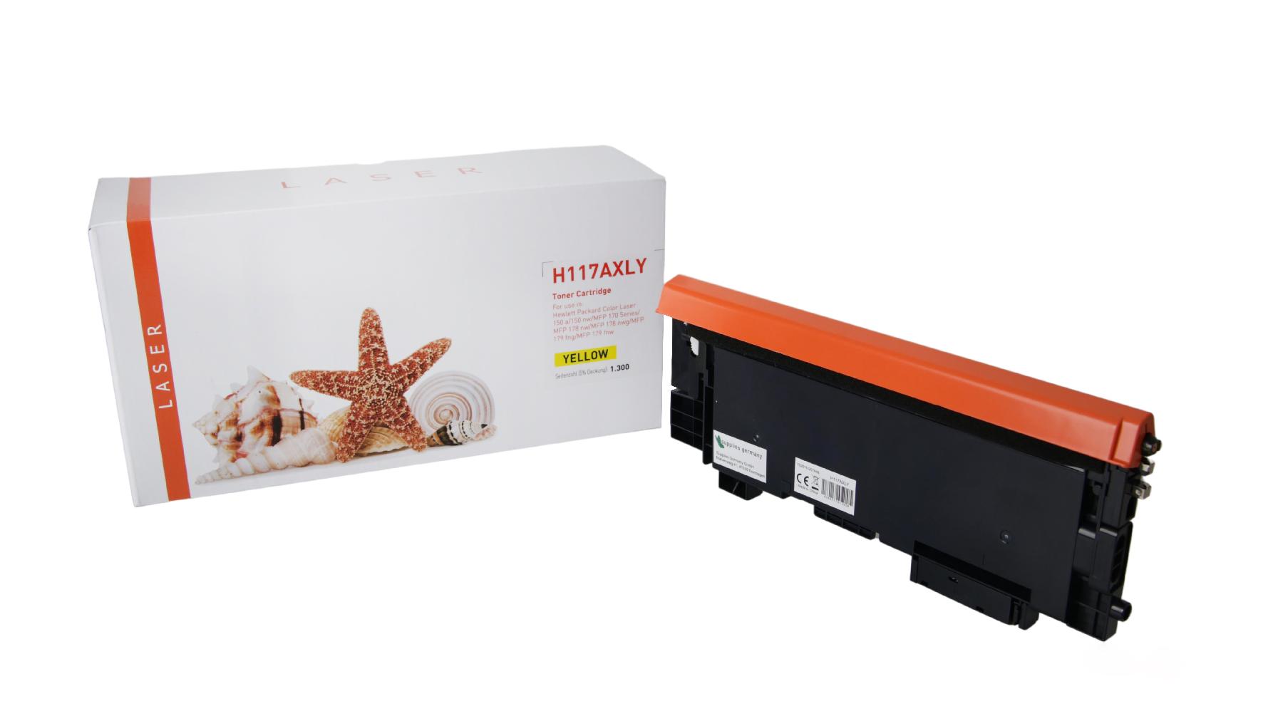 117AXLY mit Chip alternativ Toner yellow HP / W2072A / 1.300 Seiten