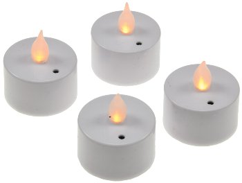LED Teelichter, 4er Set, Luftzugsensor - zum An- und Ausblasen