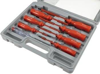 Schraubendreher-Set "KS-8 Elektro", mit Koffer, isolierter Schaft, 8-teilig