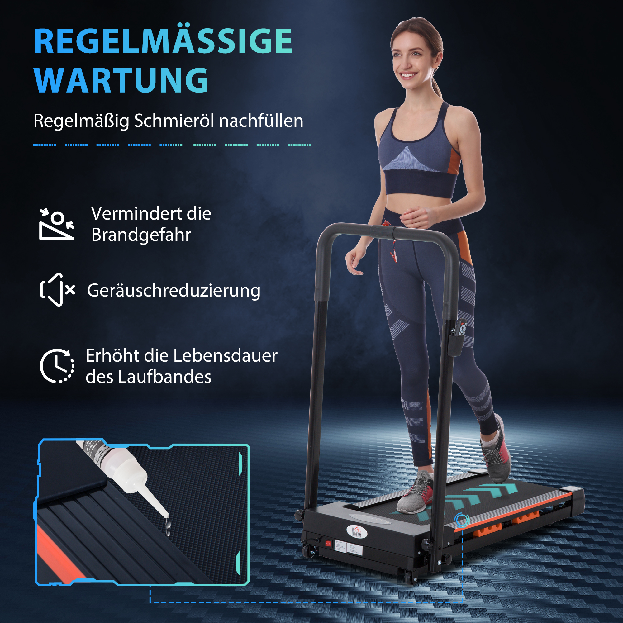 Elektrisches Laufband für Zuhause mit LCD Display, Faltbares Fitnessgerät, 1-6 Km/h, Stahl, Schwarz, 105 x 56 x 108,5 cm