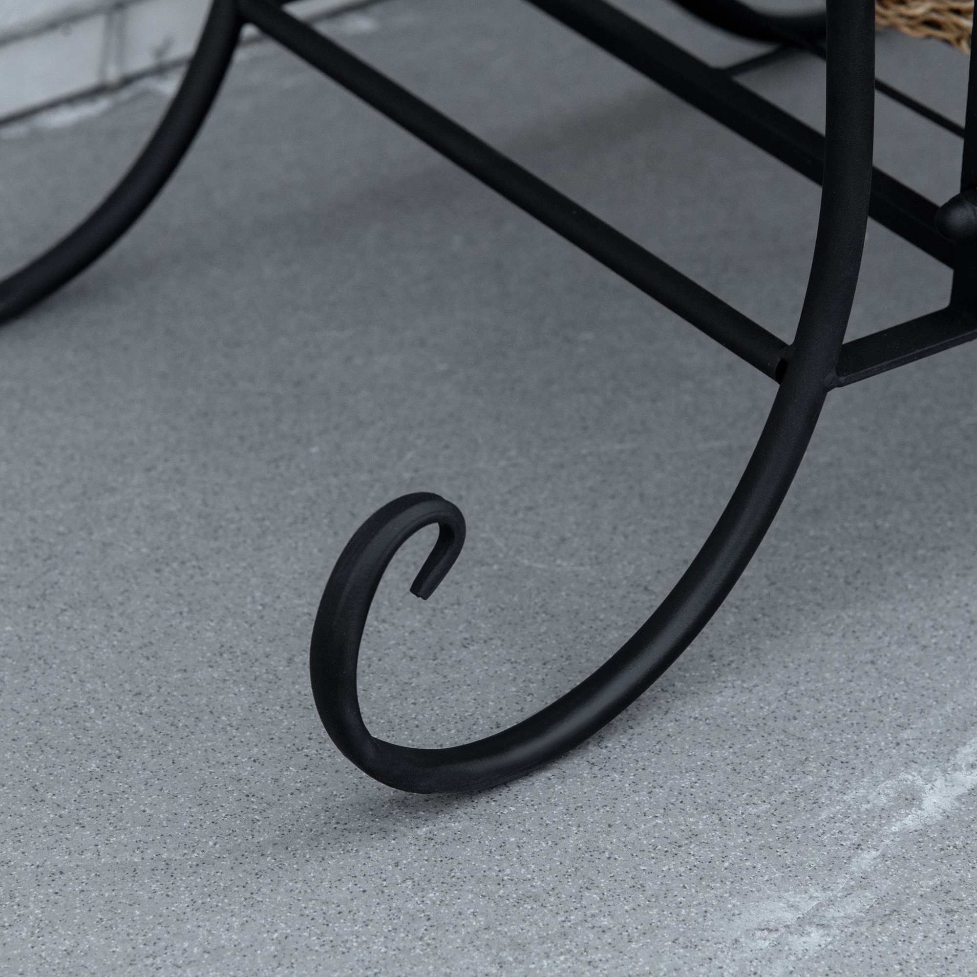 Blumenständer Blumenregal aus Metall 4 Ebenen Pflanzenregal Blumentreppe Blumenständer für innen und außen Garten Balkon Schwarz 45 x 24,5 x 80 cm