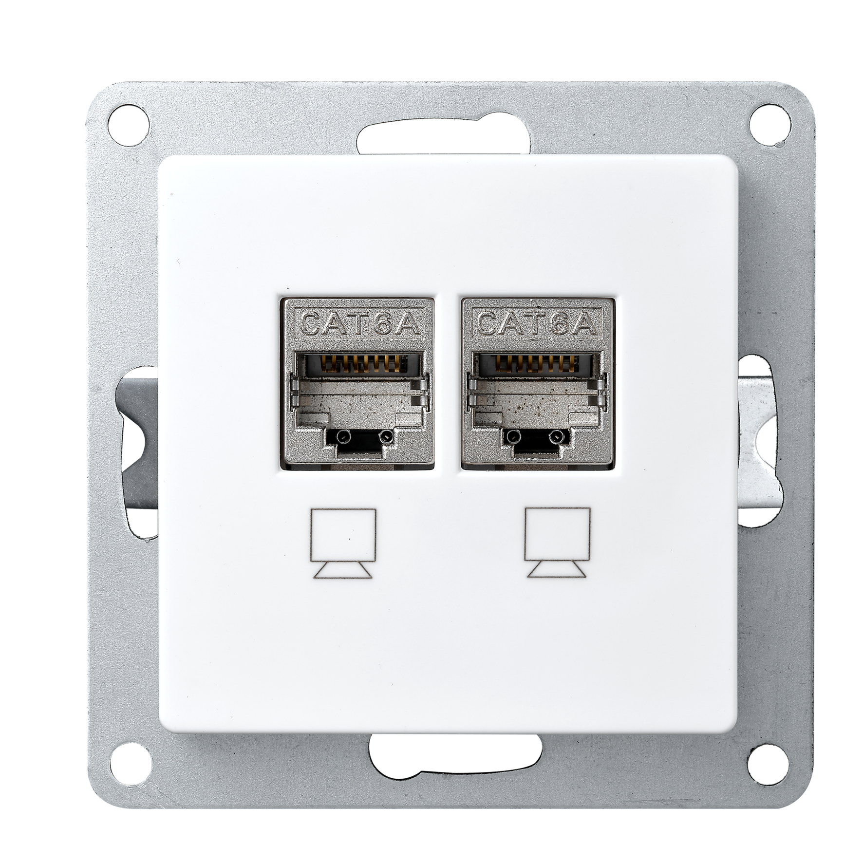 Netzwerk-Dose McPower ''Flair'' CAT6A, UP, weiß, vollgeschirmt