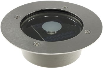 Solar LED Bodenstrahler "CTB-R", rund - ØxH 12x4cm, IP44, Edelstahl-Front