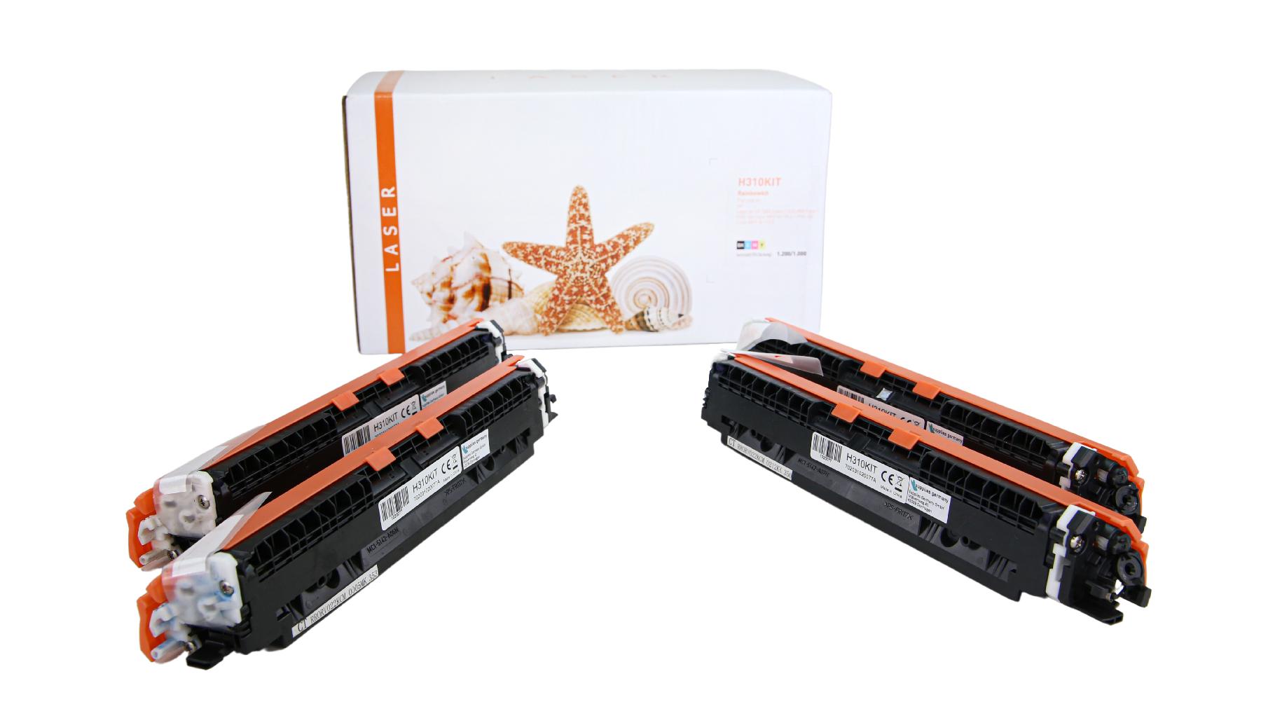 CE310KIT alternativ Toner Rainbowkit für HP / CE310A / BK1.200 / CMY1.000 Seiten