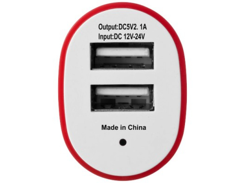 12V Autoadapter 2x USB Port 2.1A (Rot)