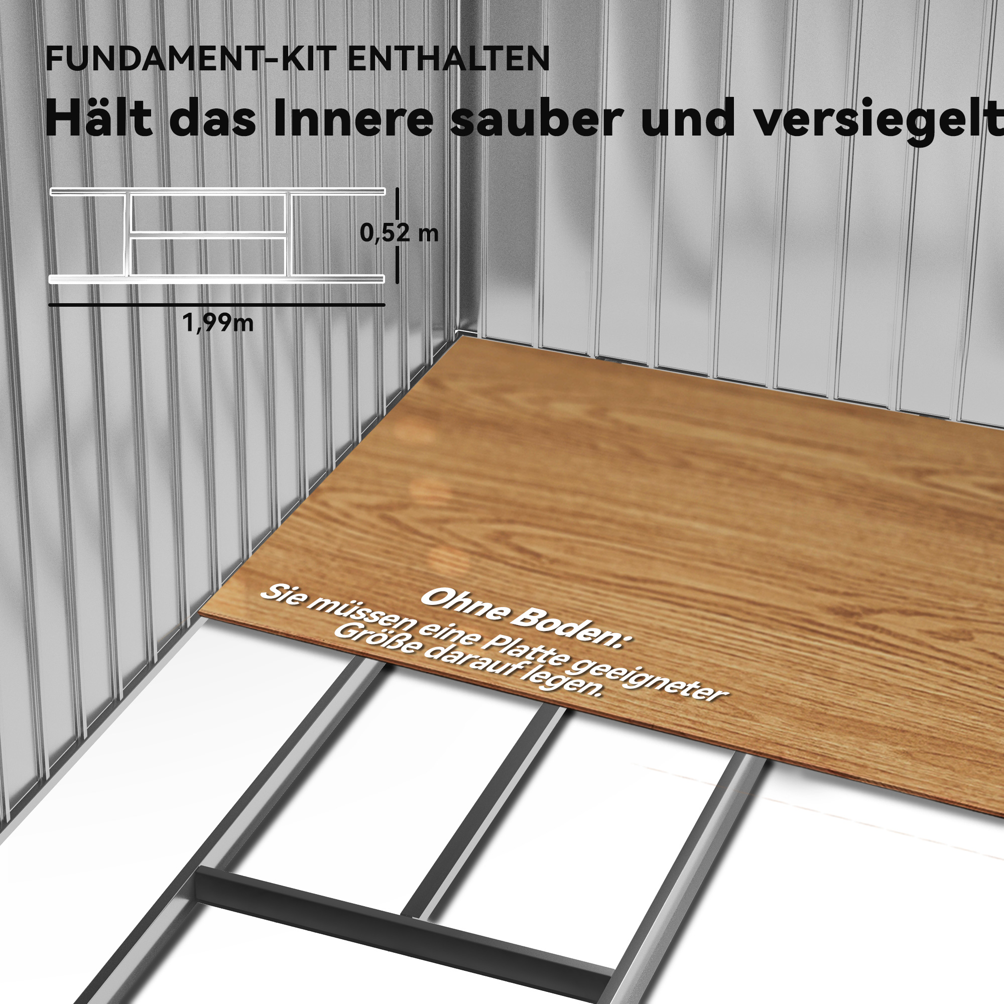 Geräteschuppen mit Schiebetüren 2,13 x 1,30 x 1,85cm Metall Grau