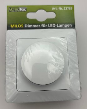 MILOS Dimmer für LED Lampen weiß matt - 250V~/ 3-60W, inkl. Rahmen, UP