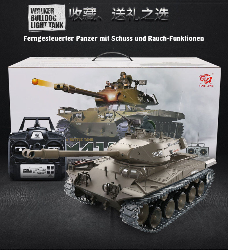 RC Panzer "M41 A3 Walker Bulldog" - Metallgetriebe & Metallketten