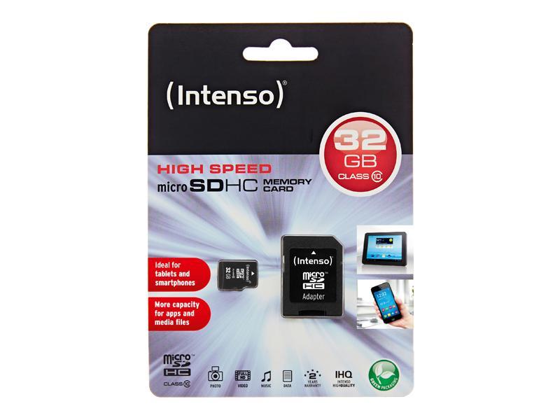 MicroSDHC 32GB Intenso +Adapter CL10 Blister