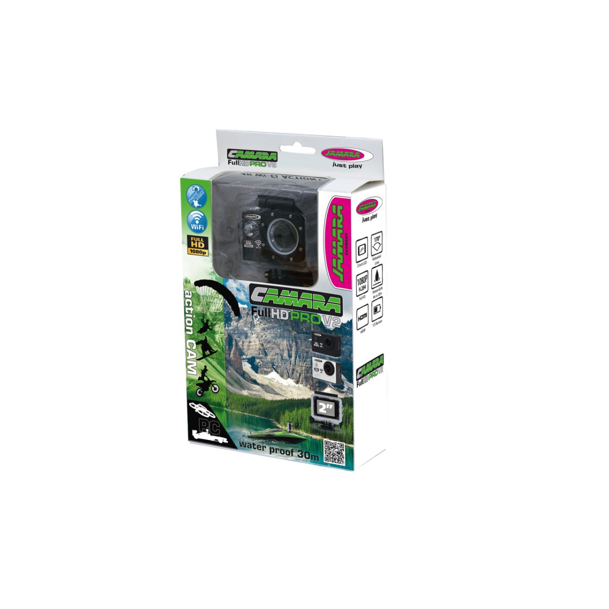 Sport Action Cam Kamera 2 Zoll LCD Full HD Pro WiFi Wasserdicht 170° Weitwinkel Schwarz