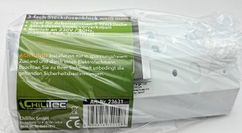 3-fach Steckdosenblock, weiß matt - 250V~/ 16A, Aufbaumontage