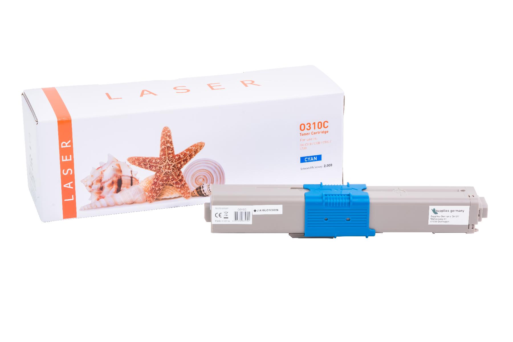 C310C alternativ Toner cyan OKI  / 44469706 / 2.000 Seiten