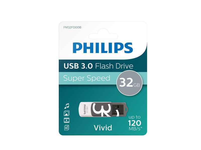 Philips USB key Vivid USB 3.0 32GB Grau FM32FD00B/10
