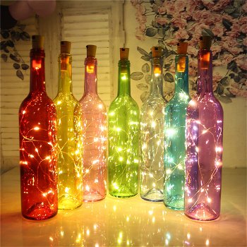 LED Flaschen-Lichterkette "CuteBottle" - 20 LEDs, 2m, warmweiß, Batterie, 10x Set