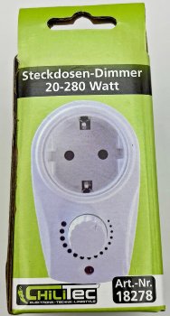 Steckdosen-Dimmer 20-280 Watt - IP20, 230V/50Hz