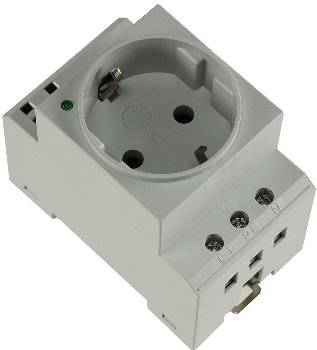 Schutzkontakt-Steckdose für Hutschiene, mit LED, 230V, 16A, VDE