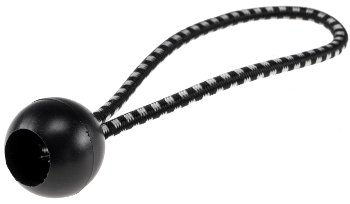 Spanngummi mit Kugel, 12er Pack - Elastisch, Länge 12cm, schwarz