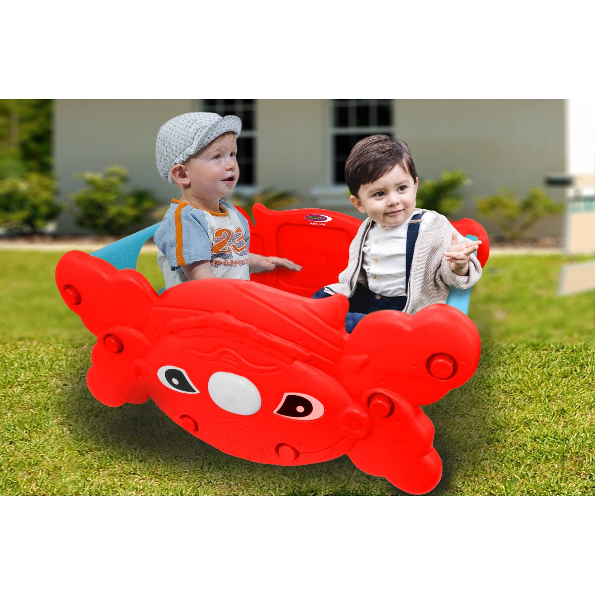 Kindersitzgruppe Sit and Swing 2in1 rot Tisch oder Wippe wendbar Indoor Outdoor