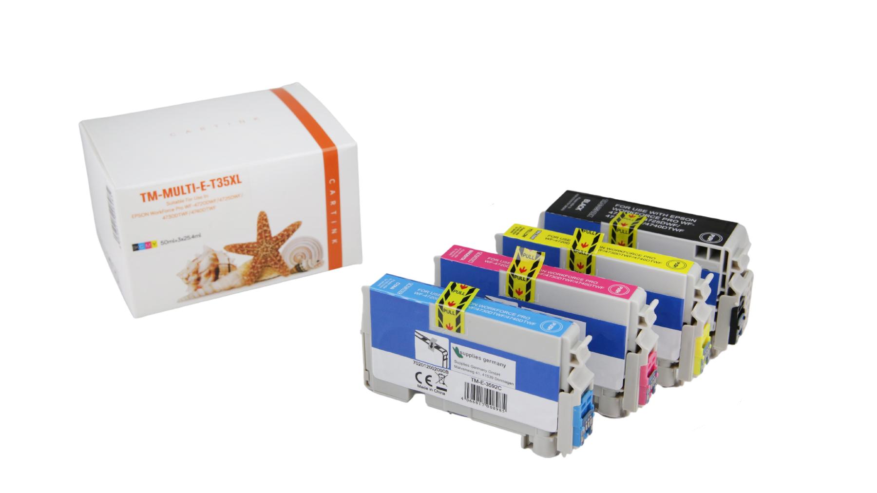 Multipack T35XL alternativ Tinte Epson / C13T35964010 /BK41,2ml/CMY20,3ml