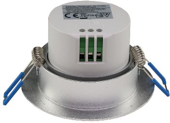 Decken-Einbau-Bewegungsmelder 360° Alu - PIR Sensor, 6m, schwenkbar, silber