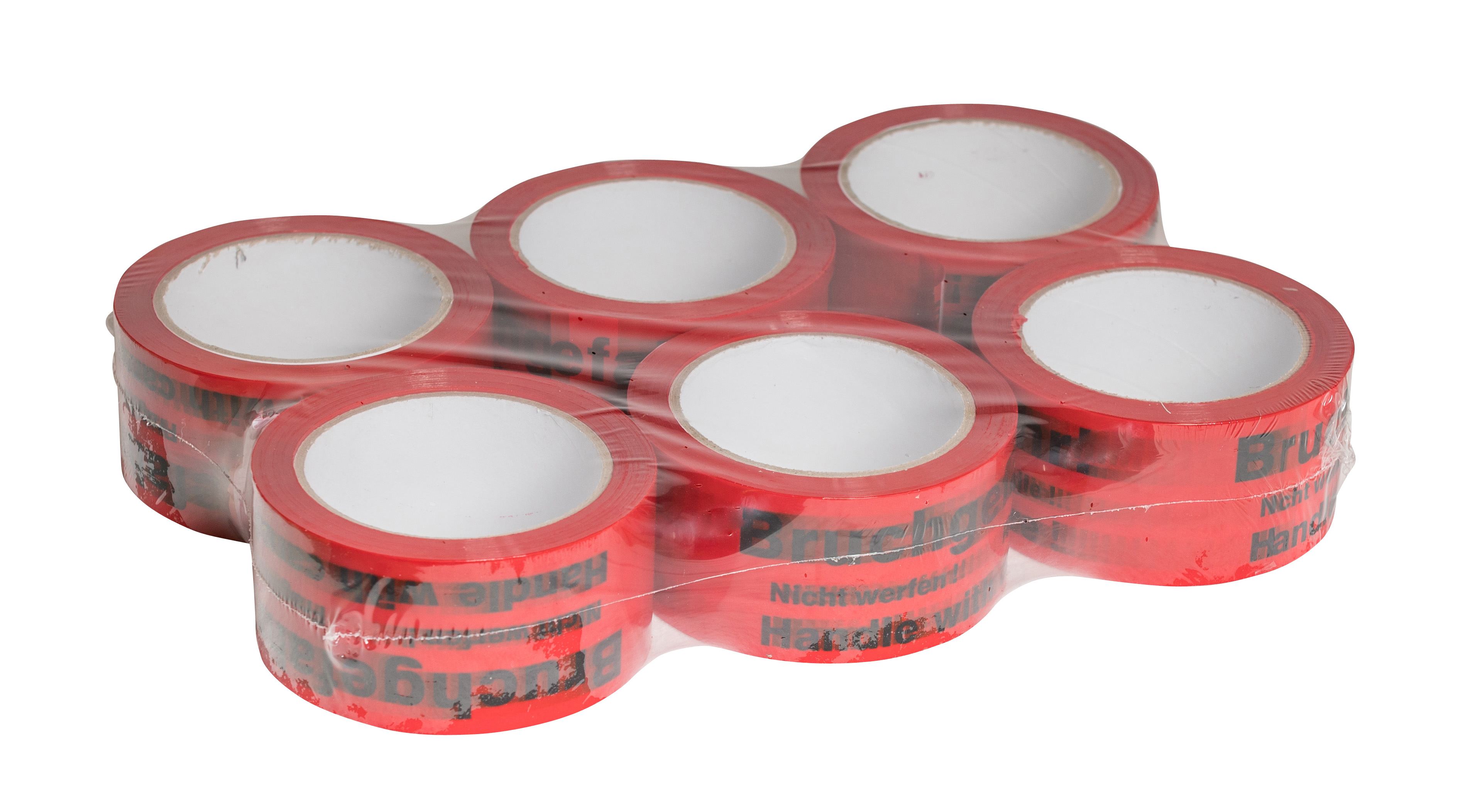 PP Signalklebeband "Bruchgefahr" - 3-sprachig, 6St. in Folie, 36St. im Karton