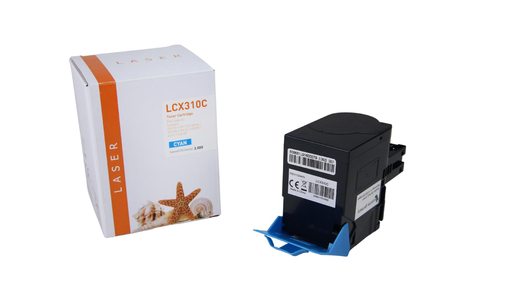 CX310C alternativ Toner cyan Lexmark  / 80C2SCO / 2.000 Seiten