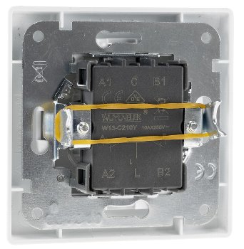DELPHI Serien-Schalter 2-fach - 250V~/ 10A, inkl. Rahmen, UP, weiß