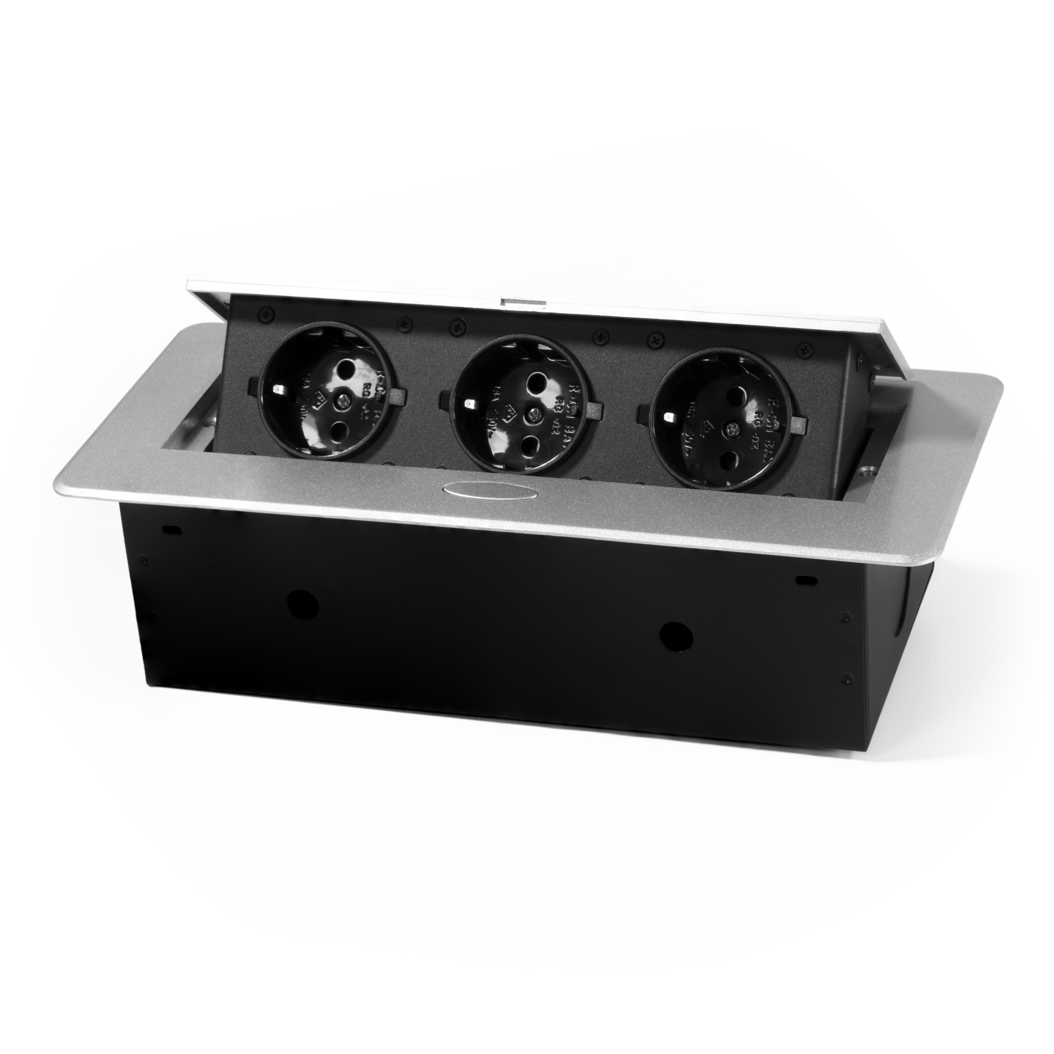 Tisch-Einbausteckdose McPower ''TS-03S'' 3x Steckdose, 1,8m Kabel, 267x120x68mm