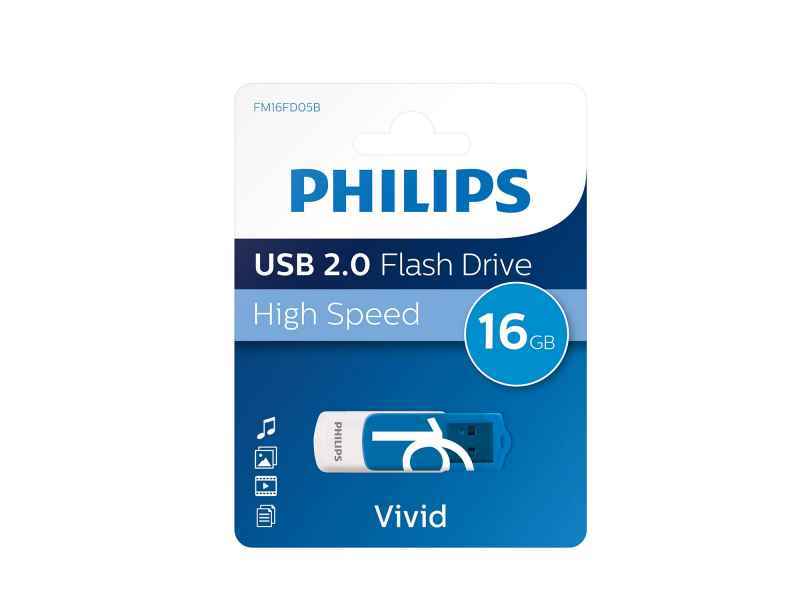 Philips USB 2.0 16GB Vivid Edition Blau FM16FD05B/10