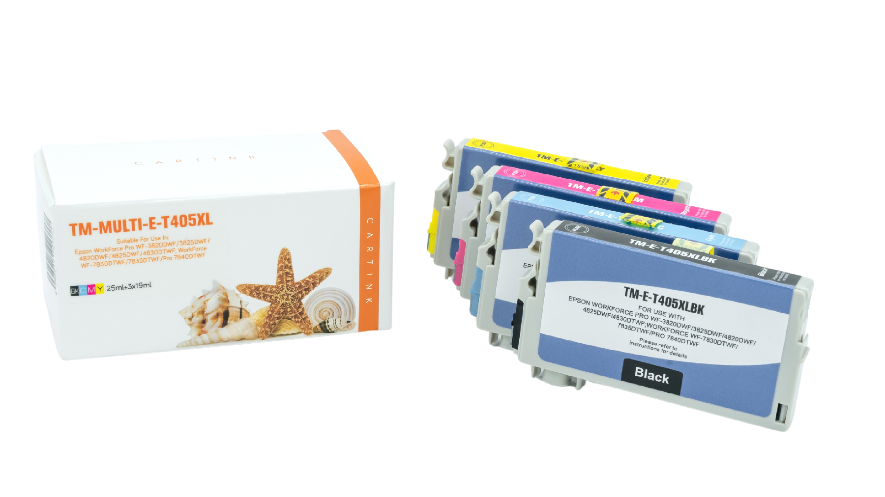 Multipack T405XL alternativ Tinte Epson / C13T05H14/24/34/44010 / BK25ml / CMY19ml