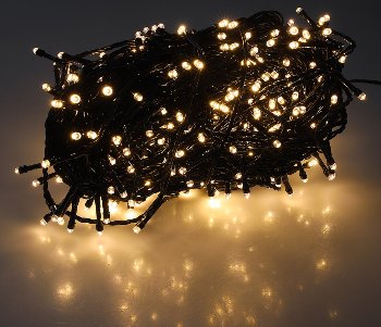 LED Aussen-Lichterkette "CT-ALK400" 40m - warmweiß, Kabel schwarz, IP44, 400 LEDs