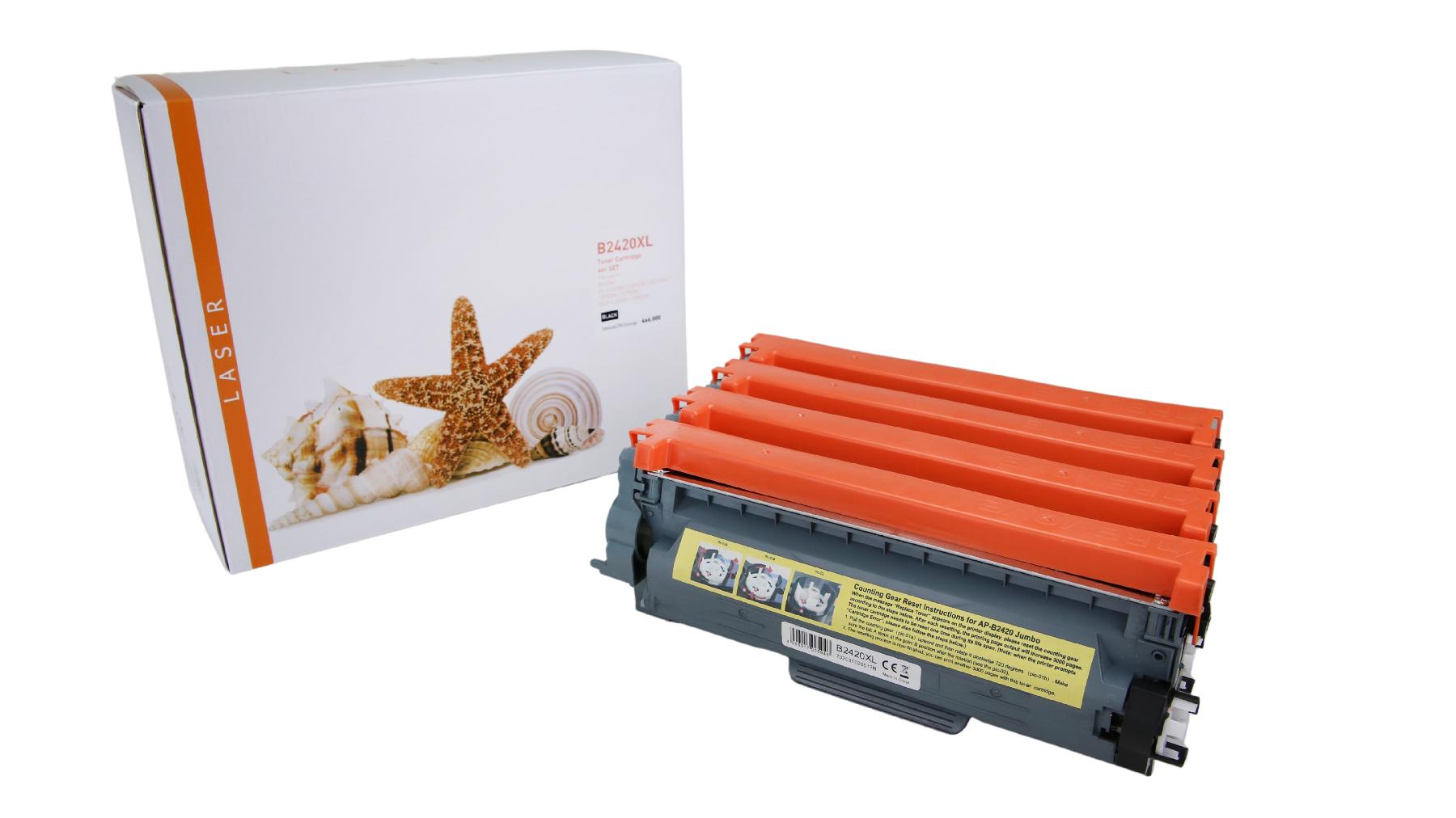 4er Set TN2420XL alternativ Toner black Brother / TN2420XL / 4x6.000 Seiten