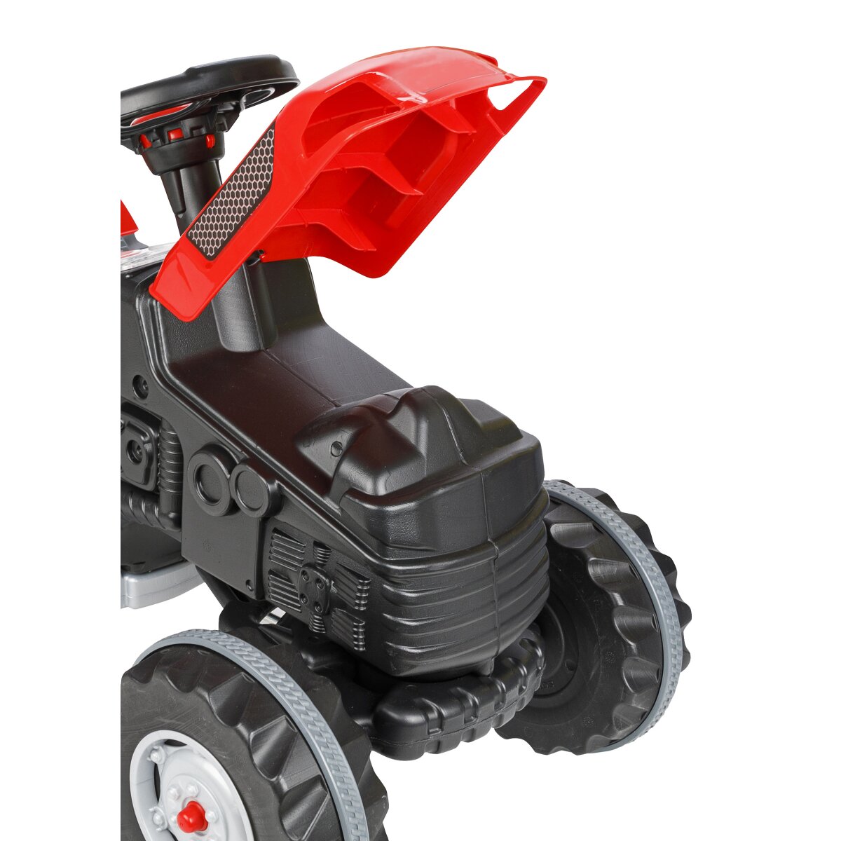 Trettraktor mit Hänger Strong Bull rot