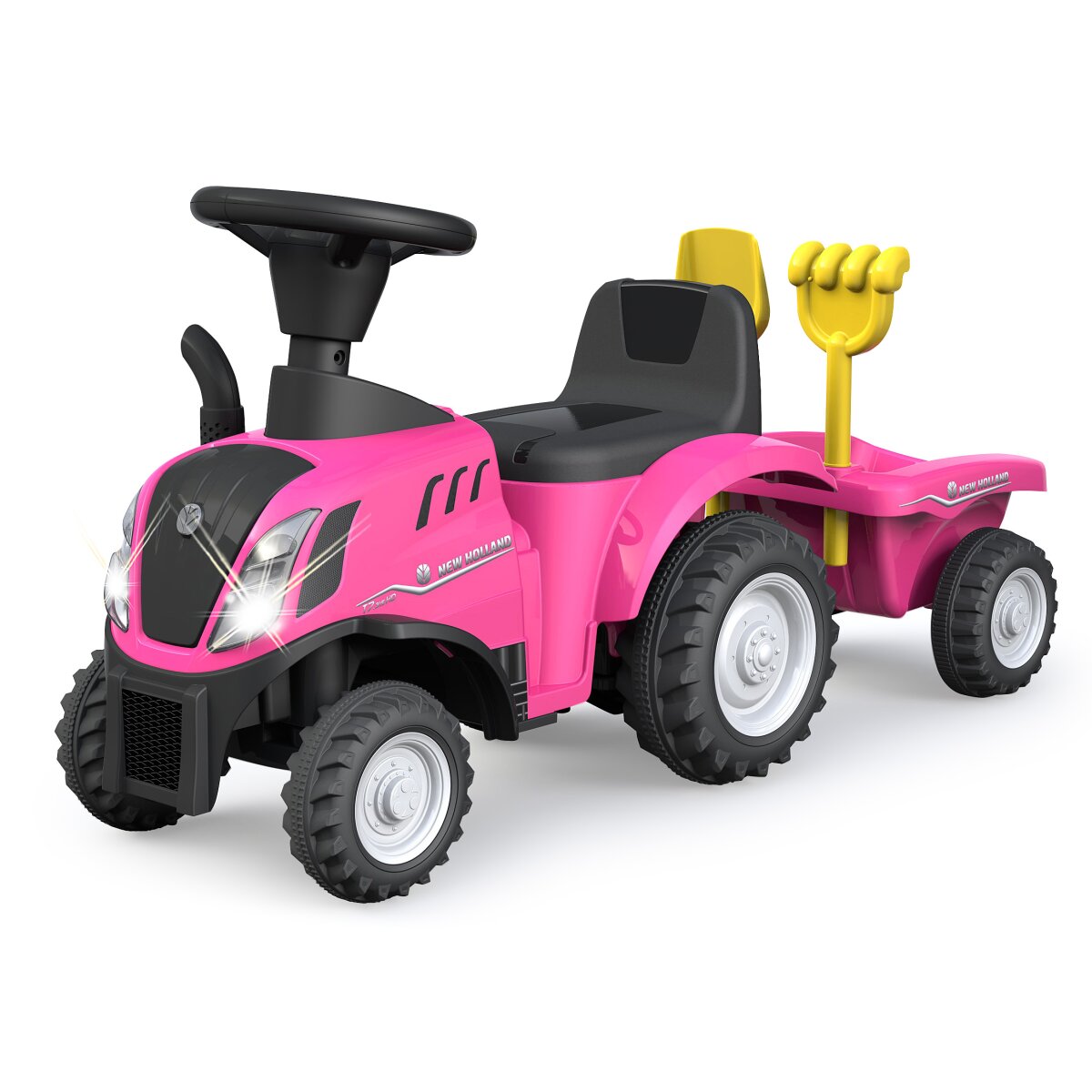 Rutscher New Holland T7 Traktor mit Anhänger pink 2in1