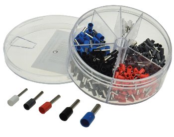 Aderendhülsen-Sortiment 0,5-2,5mm² - isoliert, in Streudose, 400-teilig